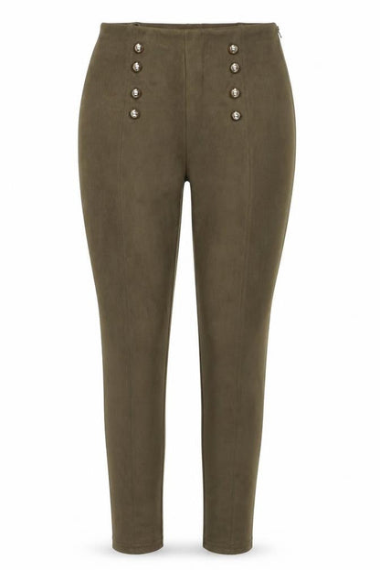 Preworn Womens Brown Polyester Trousers Size M Regular Zip