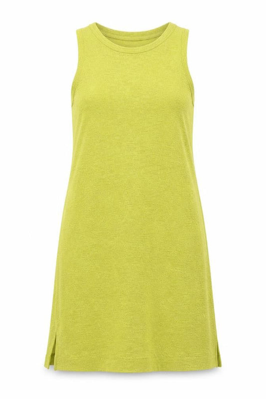 Next Womens Yellow Polyester Tank Dress Size 8 Scoop Neck Pullover