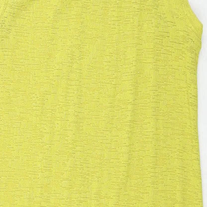 Next Womens Yellow Polyester Tank Dress Size 8 Scoop Neck Pullover