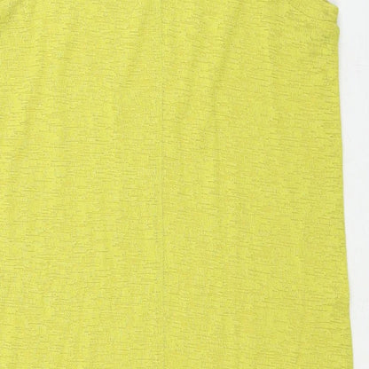Next Womens Yellow Polyester Tank Dress Size 8 Scoop Neck Pullover