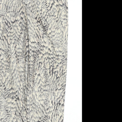 South Womens Beige Geometric Polyacrylate Fibre Trousers Size 10 Regular Zip