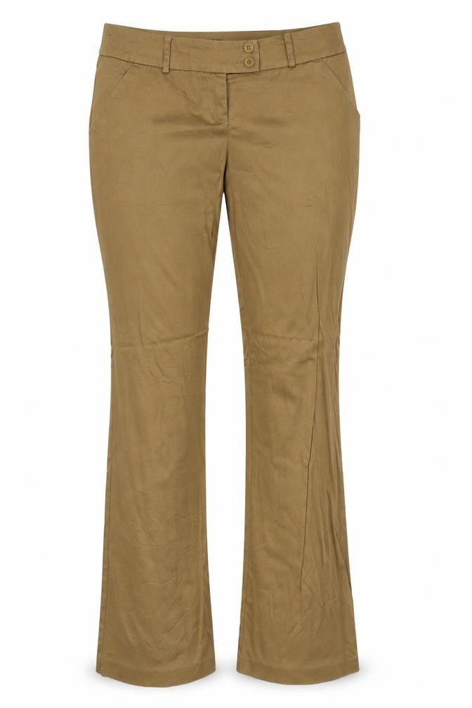 Review Womens Brown Cotton Trousers Size 12 Regular Zip