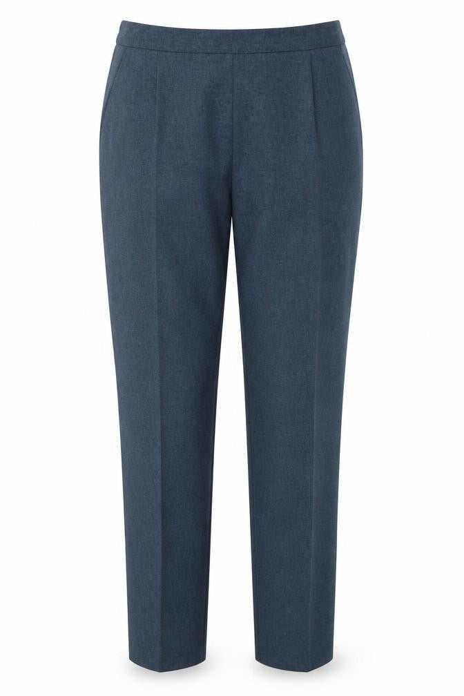 Classic Womens Blue Polyester Trousers Size 12 Regular