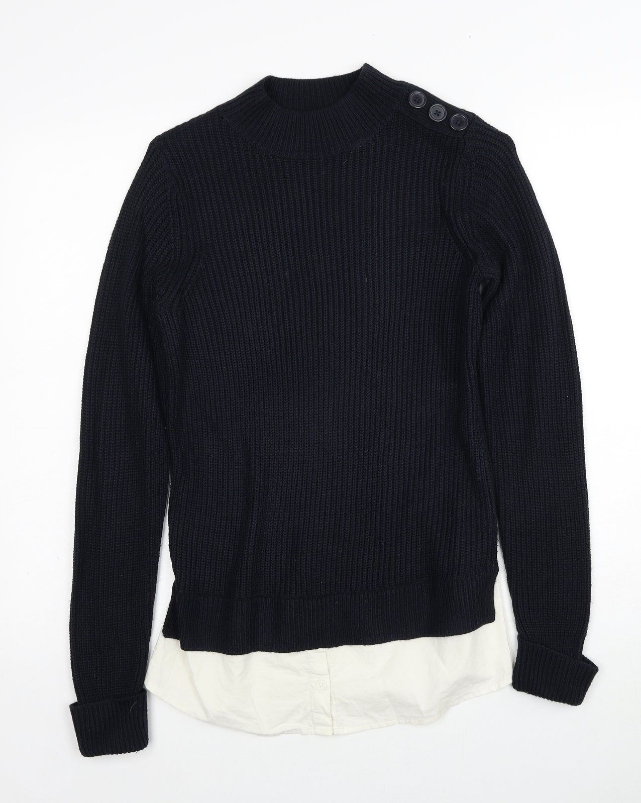 Dorothy Perkins Womens Black Mock Neck Acrylic Pullover Jumper Size 8