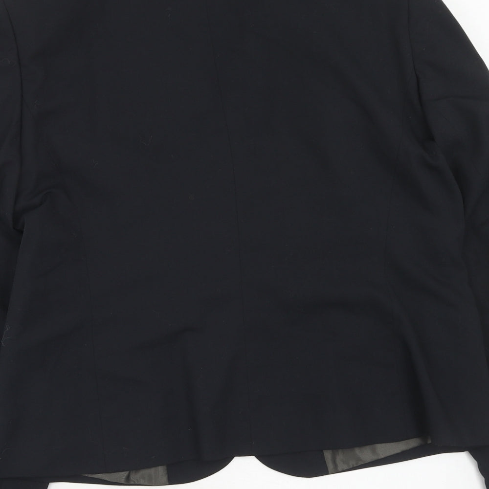 AMARANTO Womens Black Polyester Jacket Suit Jacket Size 16
