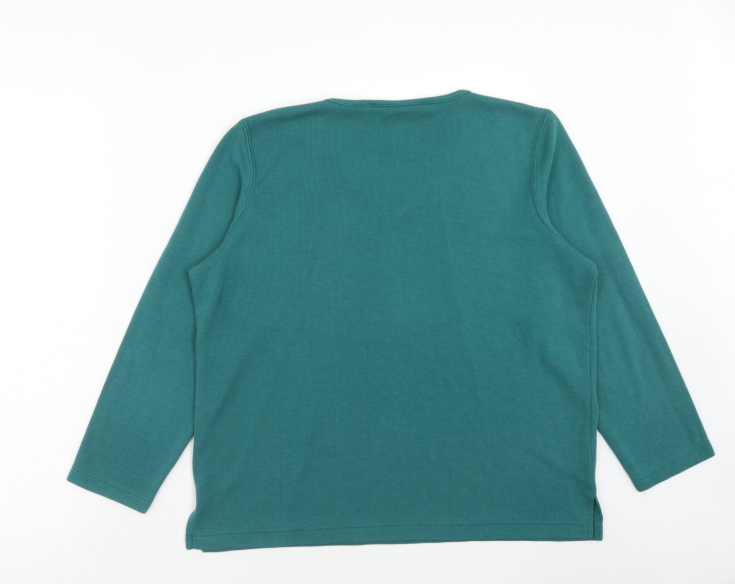 Bonmarché Womens Blue V-Neck Polyester Pullover Jumper Size M