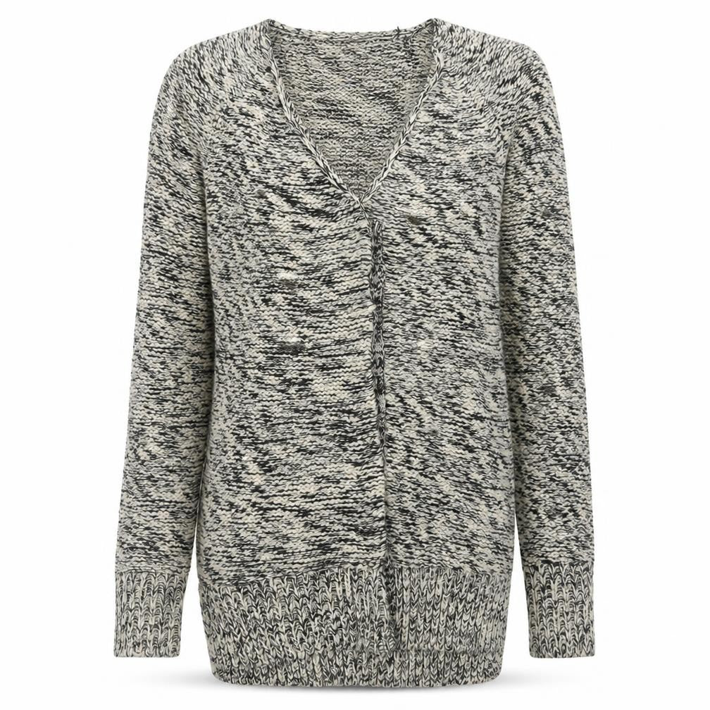 Classic Wear Womens Grey V-Neck Acrylic Cardigan Jumper Size S