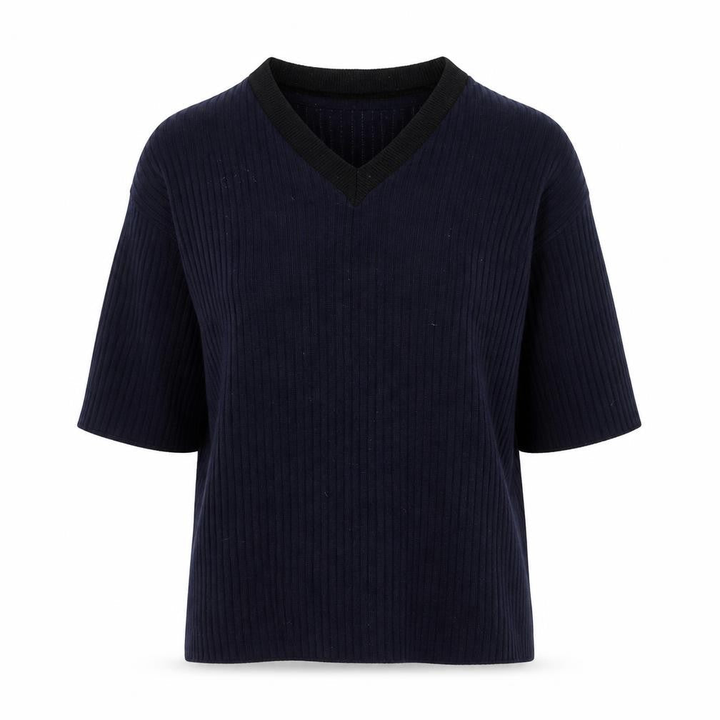 Red Herring Womens Blue V-Neck Viscose Pullover Jumper Size 8