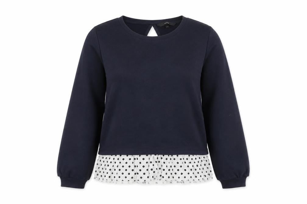 VERO MODA Womens Blue Polyester Pullover Sweatshirt Size S Pullover