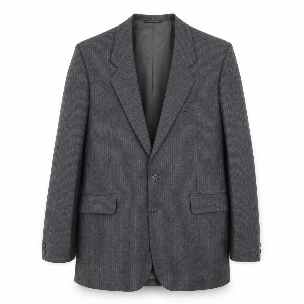 Peter Brown Mens Grey Striped Wool Jacket Suit Jacket Size 36 Regular