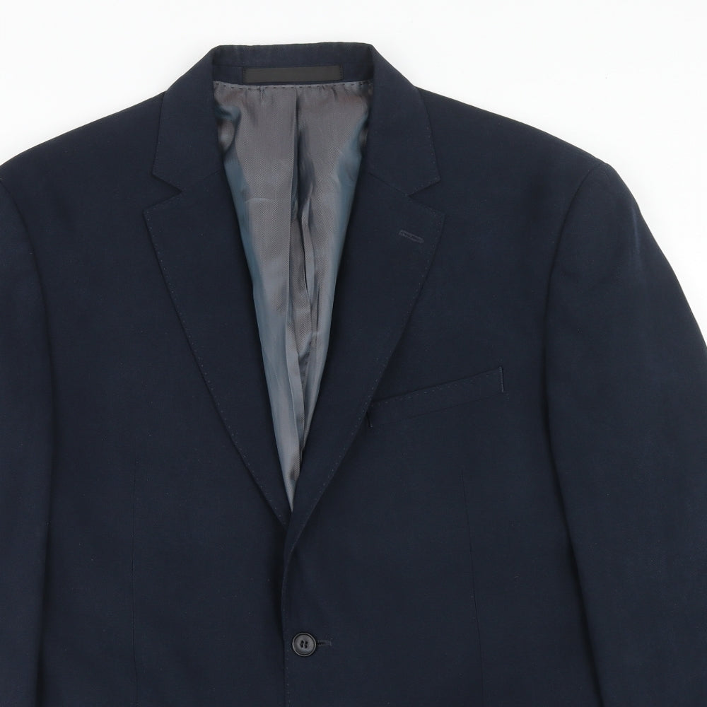 Marks and Spencer Mens Blue Polyester Jacket Suit Jacket Size 42 Regular