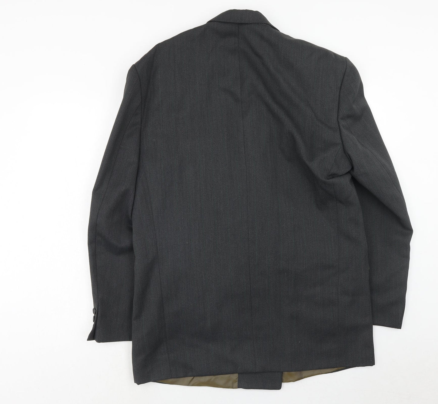 Preworn Mens Grey Polyester Jacket Suit Jacket Size 40 Regular