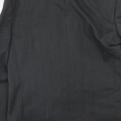 Preworn Mens Grey Polyester Jacket Suit Jacket Size 40 Regular
