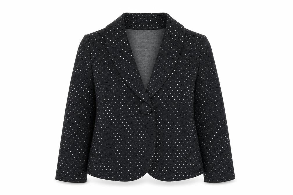 Minuet Womens Black Acrylic Jacket Blazer Size 14 Button