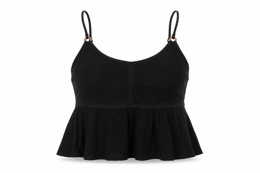 ASOS Womens Black Viscose Cropped Tank Size 12 Round Neck