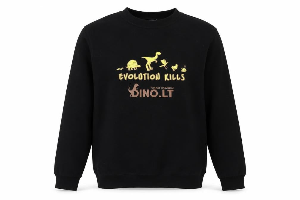 BC collection Mens Black Cotton Pullover Sweatshirt Size S - Dinosaur