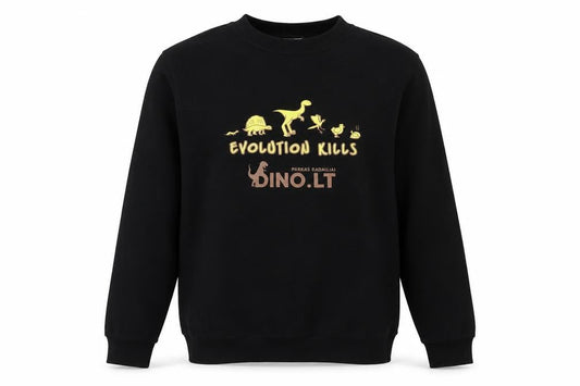 BC collection Mens Black Cotton Pullover Sweatshirt Size S - Dinosaur