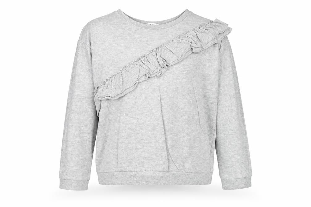 H&M Girls Grey Cotton Basic T-Shirt Size 8 Years Round Neck Pullover - 8-10 Years
