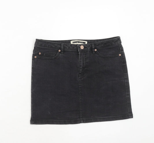 Noisy may Womens Blue Cotton A-Line Skirt Size 28 in Zip