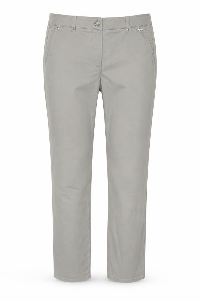 Gerry Weber Womens Beige Cotton Trousers Size 10 Regular Zip