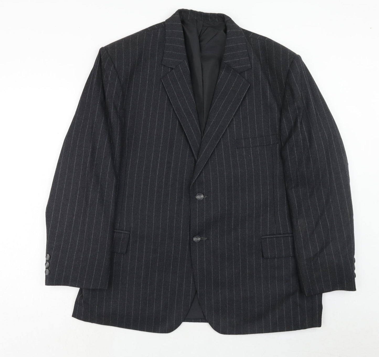 stagewear Mens Grey Striped Polyester Jacket Blazer Size 46 Regular