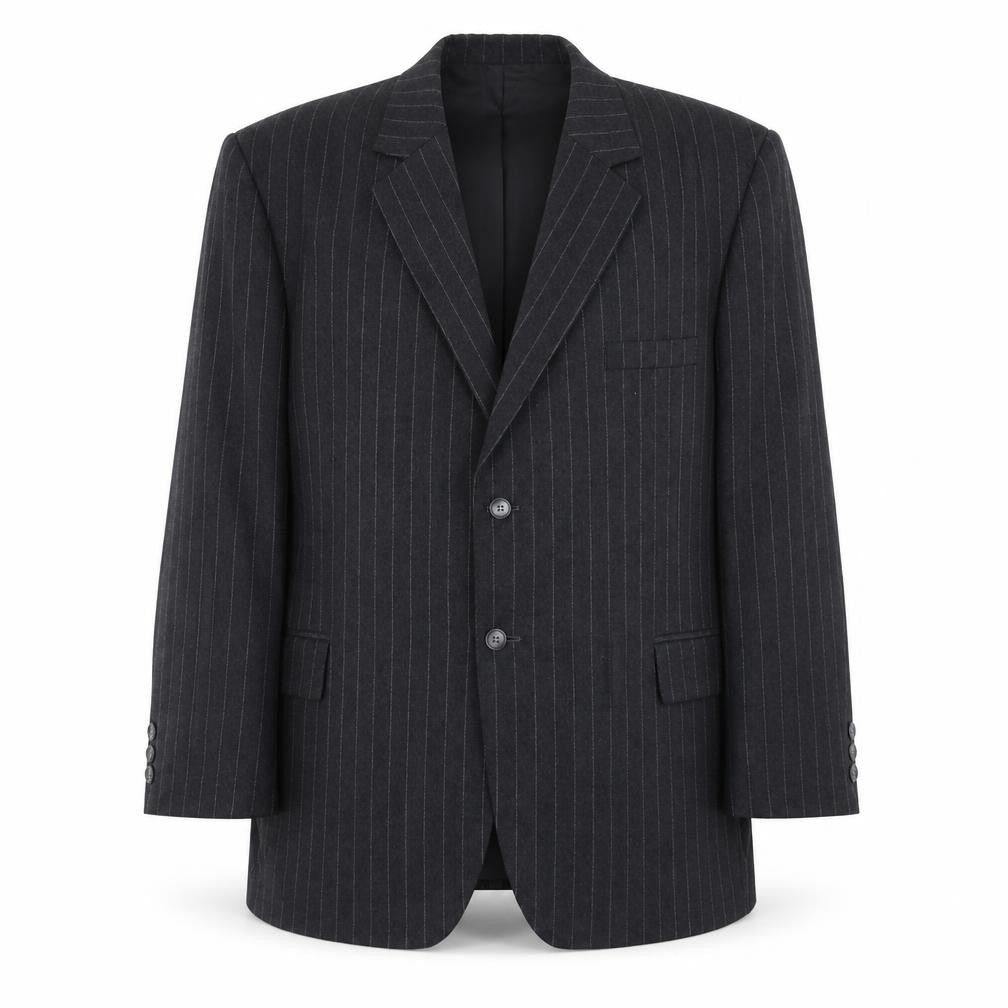 stagewear Mens Grey Striped Polyester Jacket Blazer Size 46 Regular