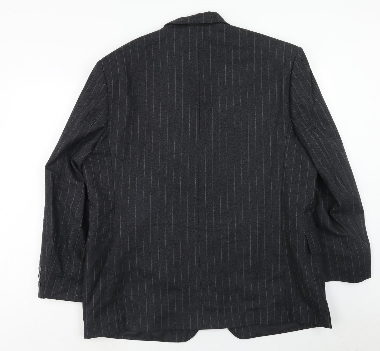 stagewear Mens Grey Striped Polyester Jacket Blazer Size 46 Regular