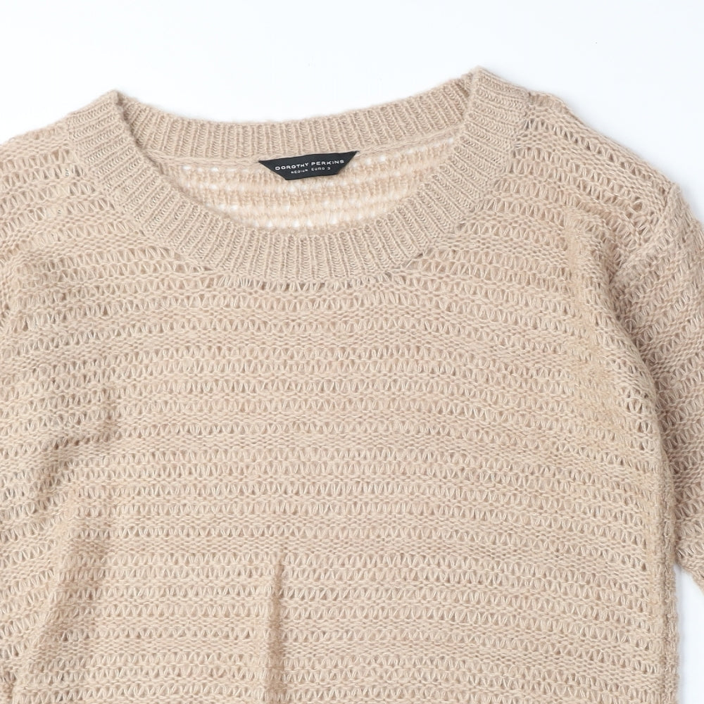 Dorothy Perkins Womens Pink Round Neck Acrylic Pullover Jumper Size M