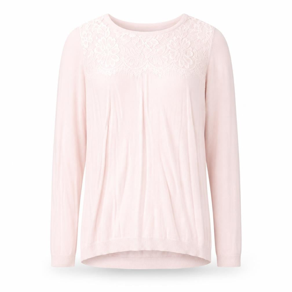 BHS Womens Pink Round Neck Cotton Pullover Jumper Size 10