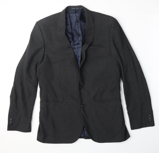 NEXT Mens Grey Polyester Jacket Suit Jacket Size 40 Regular