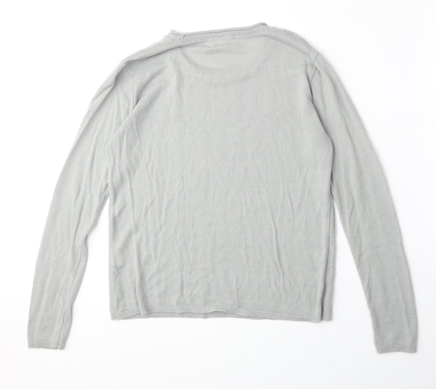Afibel Womens Gold Round Neck Acrylic Pullover Jumper Size 14