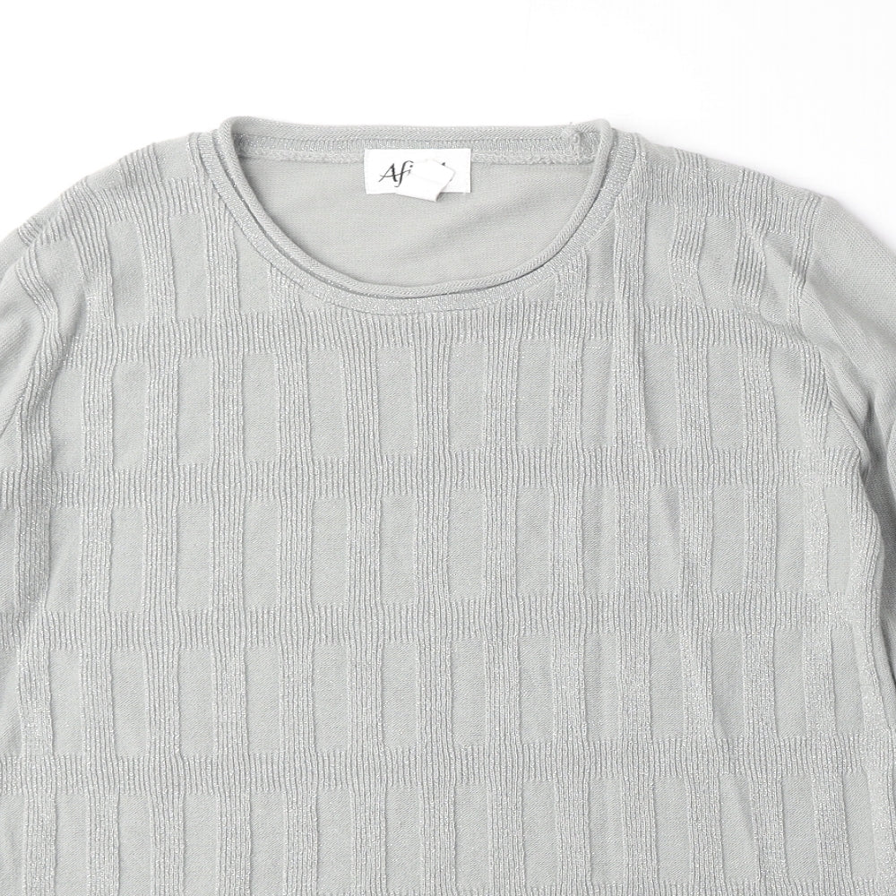 Afibel Womens Gold Round Neck Acrylic Pullover Jumper Size 14