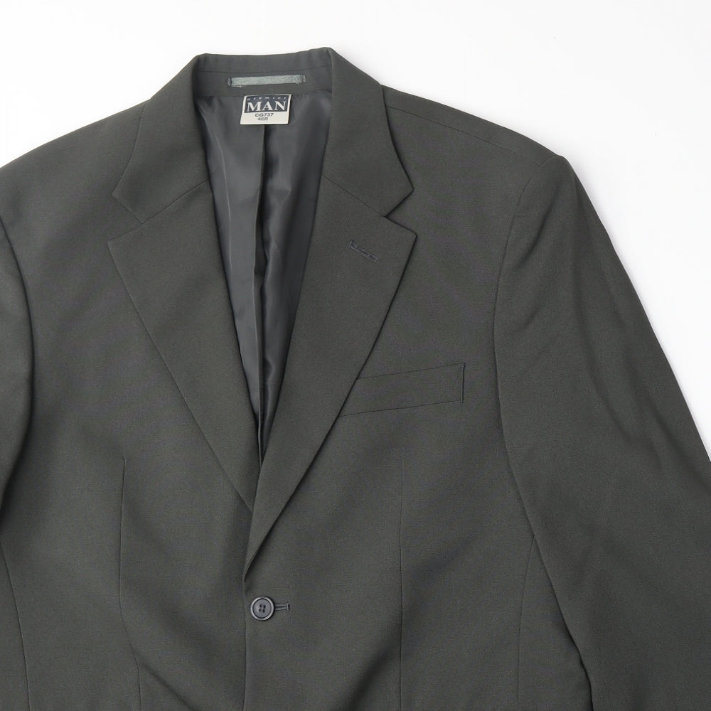 Premier Man Mens Grey Polyester Jacket Suit Jacket Size 40 Regular
