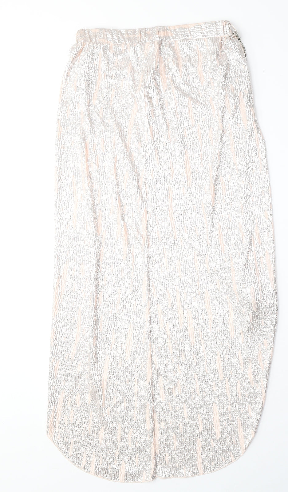 River Island Womens Pink Herringbone Polyester A-Line Skirt Size 8 - Chain Belt Included