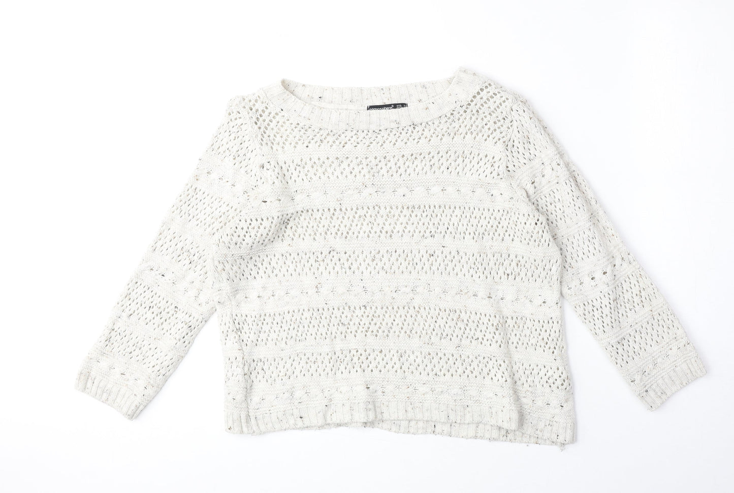 Atmosphere Womens Beige Round Neck Acrylic Pullover Jumper Size 14