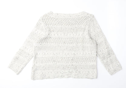 Atmosphere Womens Beige Round Neck Acrylic Pullover Jumper Size 14