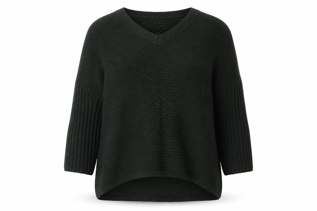 Noisy may Womens Green V-Neck Acrylic Pullover Jumper Size M