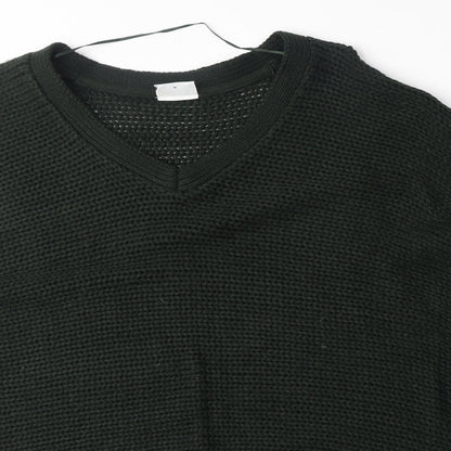 Noisy May Womens Green V-Neck Acrylic Pullover Jumper Size M