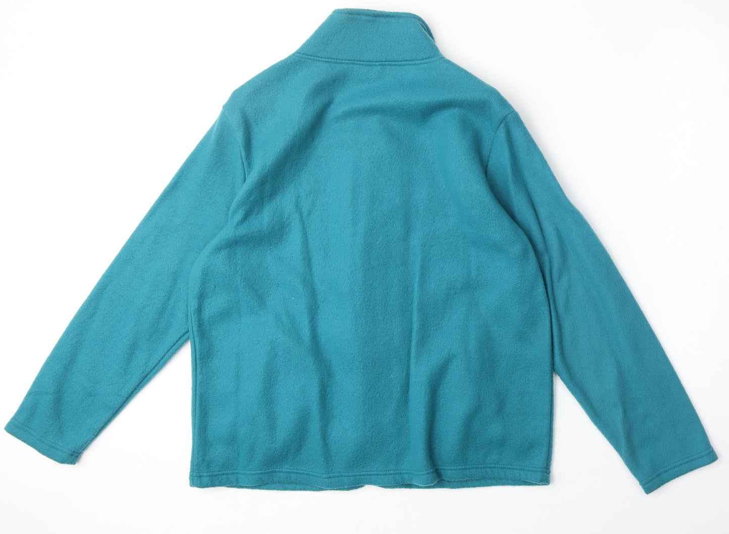 Anne De Lancay Womens Blue Jacket Size M Zip - Flower Detail