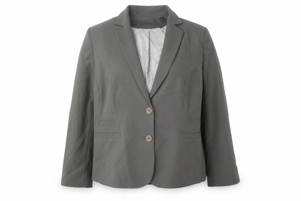 Busy Womens Grey Polyester Jacket Suit Jacket Size 18