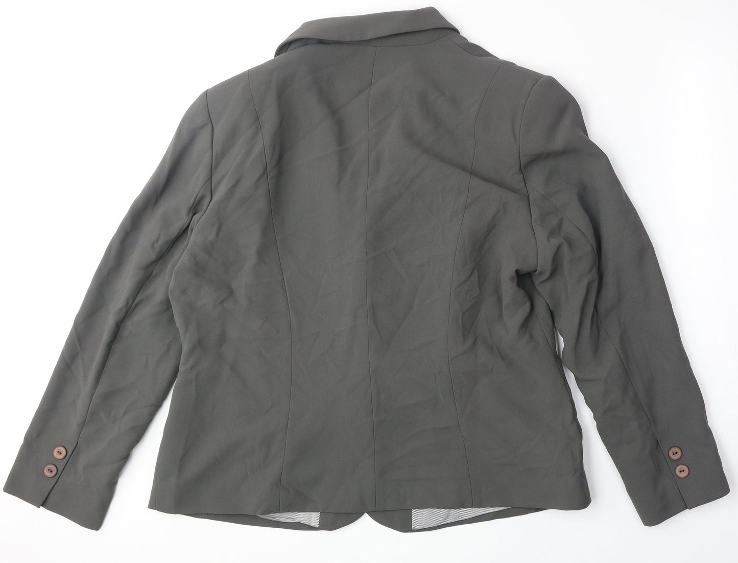 Busy Womens Grey Polyester Jacket Suit Jacket Size 18