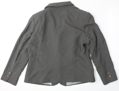 Busy Womens Grey Polyester Jacket Suit Jacket Size 18