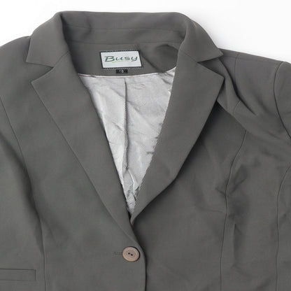 Busy Womens Grey Polyester Jacket Suit Jacket Size 18