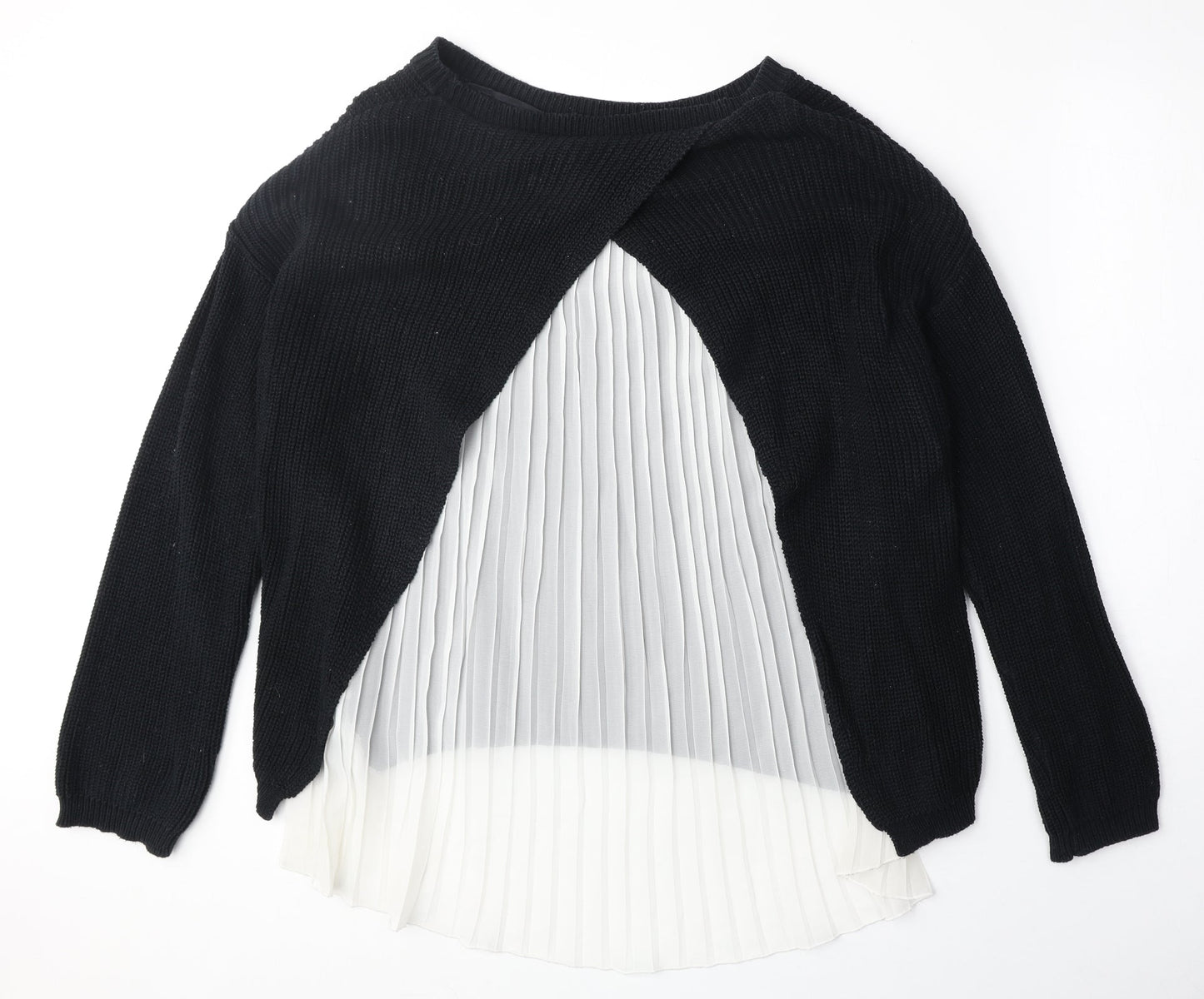 Atmosphere Womens Black Round Neck Cotton Pullover Jumper Size 16