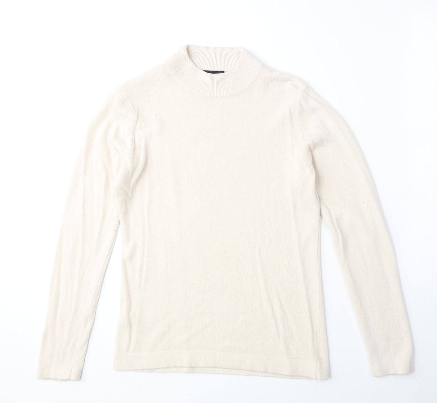 Soon Womens Beige Round Neck Acrylic Pullover Jumper Size 12