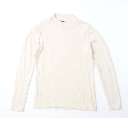 Soon Womens Beige Round Neck Acrylic Pullover Jumper Size 12