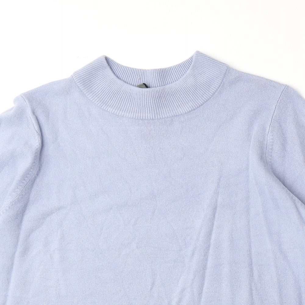 Original Womens Purple Round Neck Acrylic Pullover Jumper Size 16