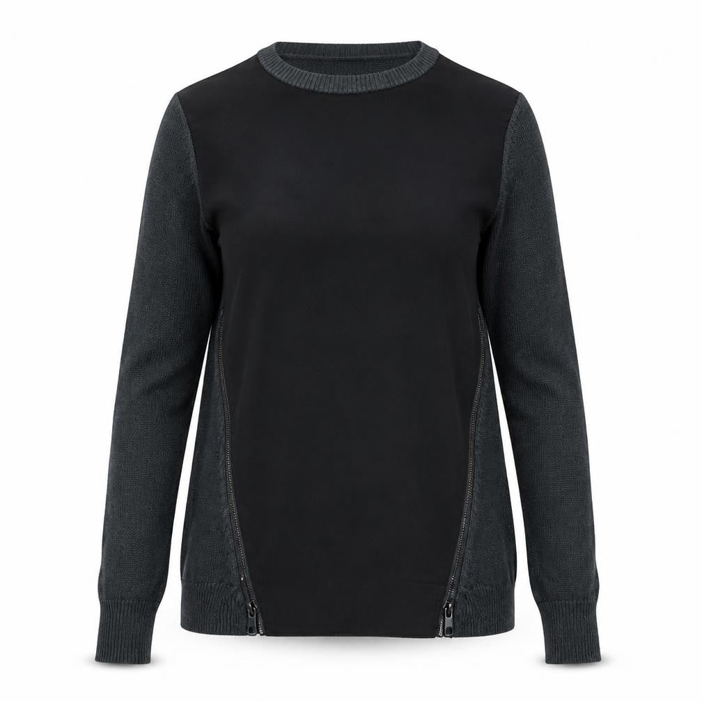 Topshop Womens Black Round Neck Acrylic Pullover Jumper Size 8