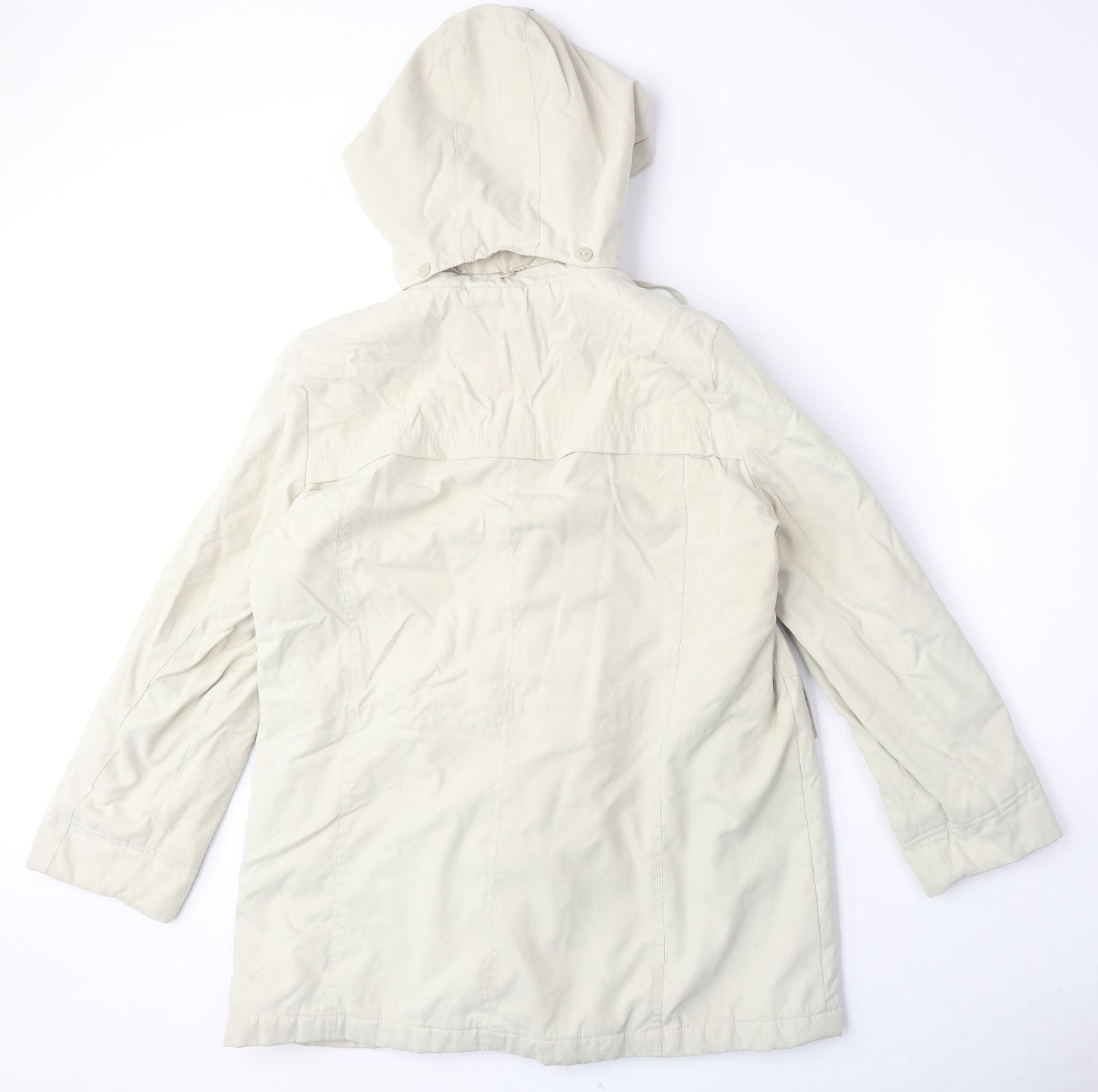 BM Womens Beige Parka Coat Size M Zip