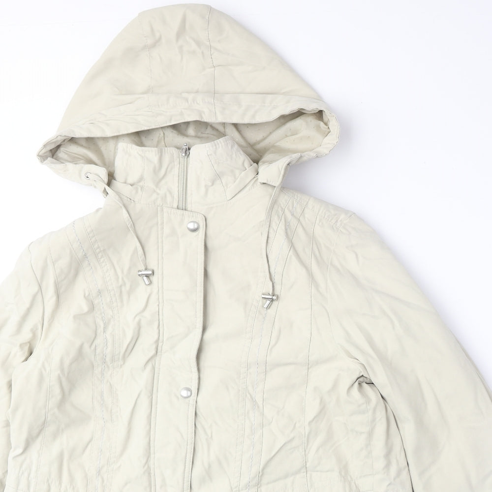 BM Womens Beige Parka Coat Size M Zip